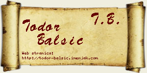 Todor Balšić vizit kartica